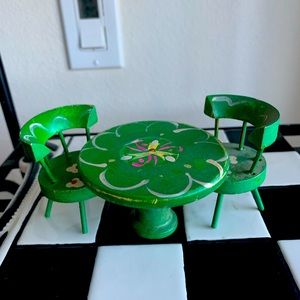 Vintage miniature table and chair set doll house size